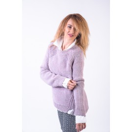 Pulover lila cu șlițuri în față 