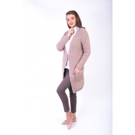 Cardigan roz pudră elasticizat