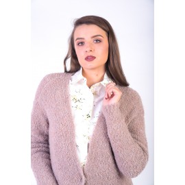 Cardigan roz pudră elasticizat
