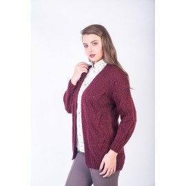 Cardigan vișiniu scurt