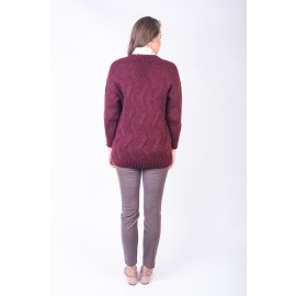 Cardigan vișiniu scurt