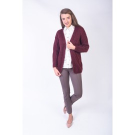 Cardigan vișiniu scurt