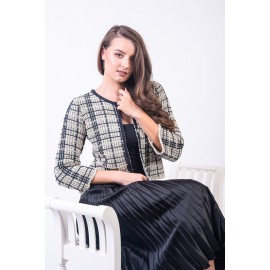 Jachetă tweed carou