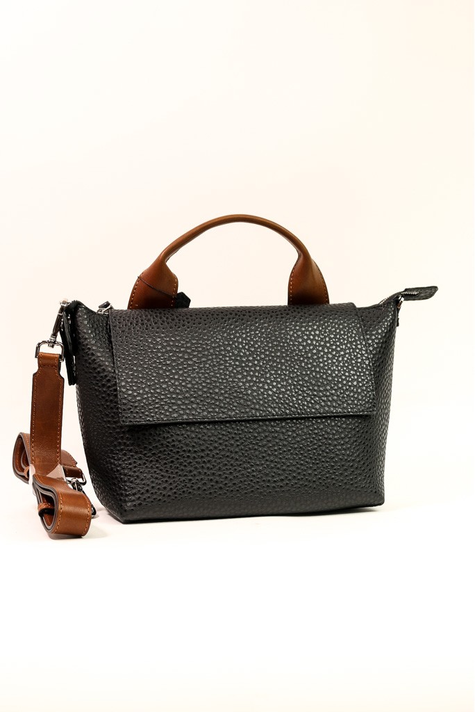 Geantă de piele cu baretă pe umăr și mâner