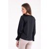 Bluză satin negru, elegantă