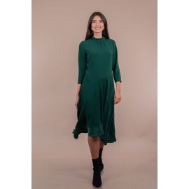 Rochie midi verde în colțuri 