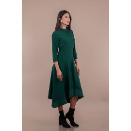 Rochie midi verde în colțuri 