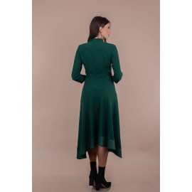 Rochie midi verde în colțuri 