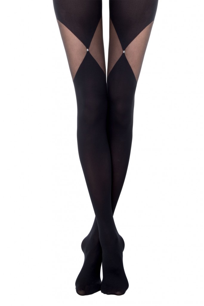 Ciorapi Fantasy Foxy 50 Den cu strasuri și model transparent