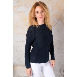 Pulover negru cu torsade