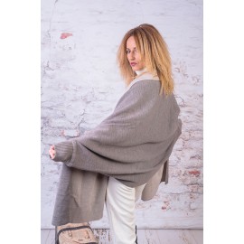Sal-cardigan lână bej