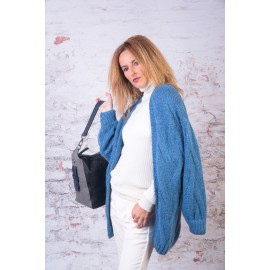 Jachetă bleu torsade