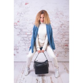 Jachetă bleu torsade