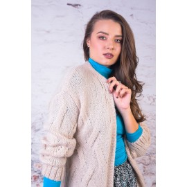 Jacketă cu torsade bej