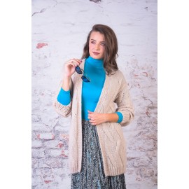 Jacketă cu torsade bej